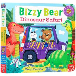 100元5本 忙碌的小熊很忙系列Bizzy Bear恐龙乐园Dinosaur Safari绘本机关推拉操作纸板书0-6岁英语启蒙busy好忙动物管理救护员