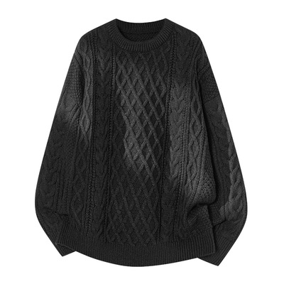 NASA秋冬本命年红麻花毛衣男女