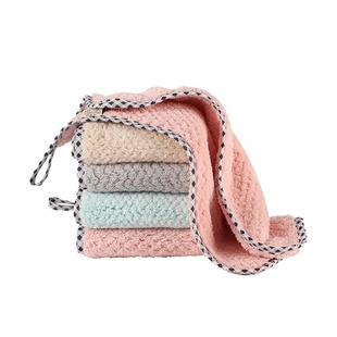 可挂式珊瑚绒擦手巾厨房清洁巾不掉毛吸水抹布洗碗布清洁布