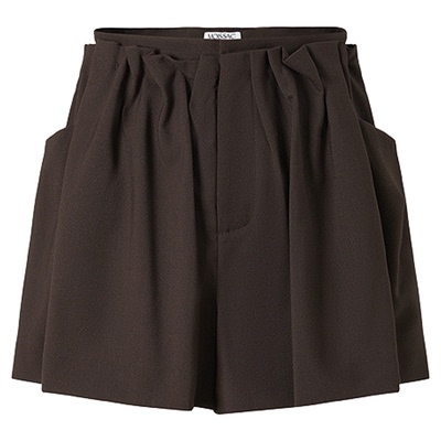 不规则搭片腰带收腰短裤