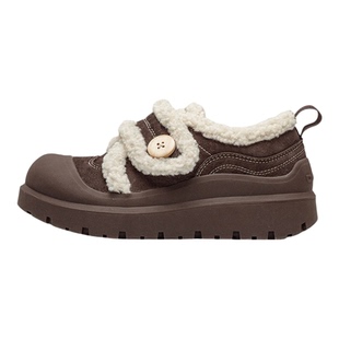 多嘴驴Donkey棕色棉鞋女款冬季好看保暖防滑毛毛鞋厚底加绒雪地靴