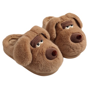 买一送一棉拖鞋女士冬季情侣室内家居家用防滑保暖毛绒厚底拖鞋男