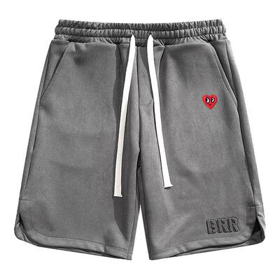 查尔斯桃心麂皮绒休闲短裤