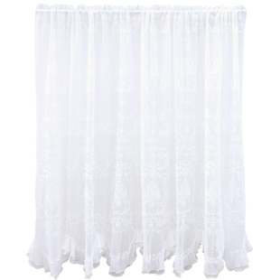 法式复古蕾丝门帘庄园古典纱帘半帘窗帘透光纱风水帘拱形门洞穿杆