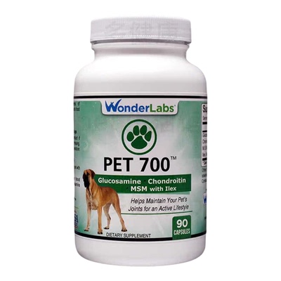 美国wonderlabs猫犬PET700髋关节骨骼呵护硫酸MSM冬青软骨素胶囊