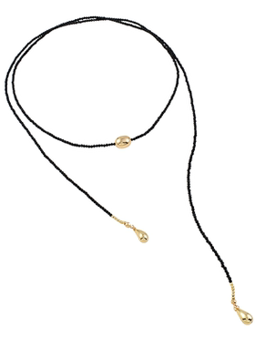 小众设计感黑色系带项链