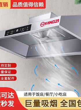 扬子大吸力油烟机商用不锈钢抽油烟机乡下土灶台油烟机商用餐饮店