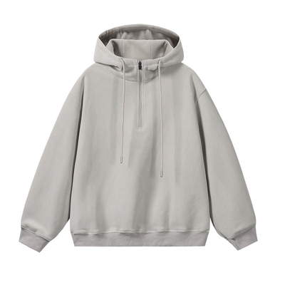 宽松摇粒绒连帽纯色卫衣