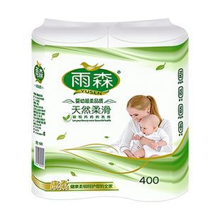 雨森无芯卷纸400g6层加厚中长卷筒卫生纸实惠装妇婴家用纸厕手纸