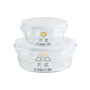 耐热玻璃碗耐高温汤碗饭碗带盖上班密封微波炉专用的碗饭盒碗加热