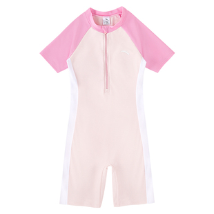 安踏儿童泳衣女孩连体游泳衣新款专业训练竞速泳衣保守中大童泳装