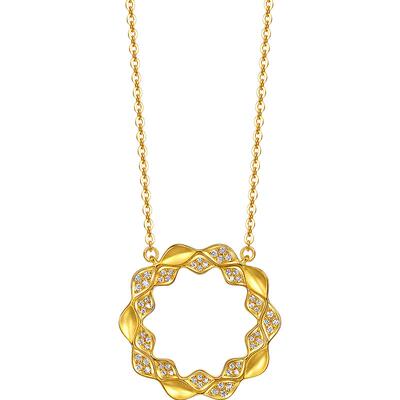 周生生YuYu系列足金镶嵌钻石立体鱼纹黄金项链(小版)礼物96446N