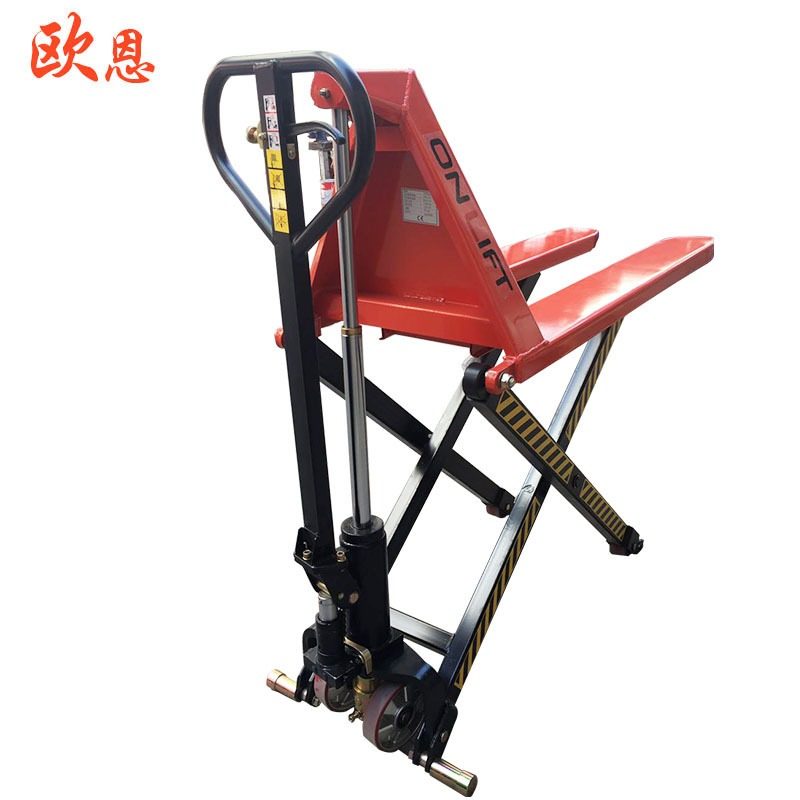 手动剪叉式液压叉车搬运车升降作业组装车工位车高升程搬运车地牛