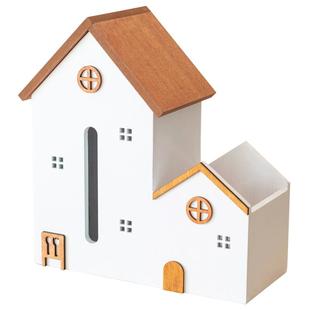 阿楹 高级艺术笔筒遥控器收纳盒儿童床头柜法式办公桌纸巾放置架