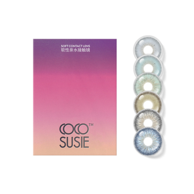 cocosusie美瞳半年抛混血鹅褐彩色隐形眼镜无锁边灰嘟嘟小烟熏1片
