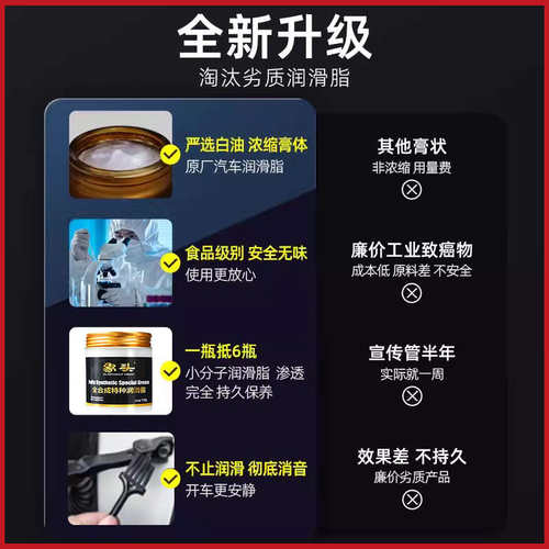 耐寒防冻汽车专用特种润滑脂车门铰链天窗坐椅轨道卡顿异响五金