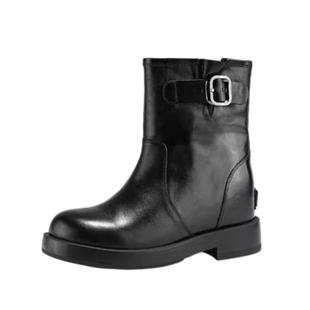 香港代购iijin艾今正品26春搭扣水洗皮内增高8cm厚底短筒西部靴子