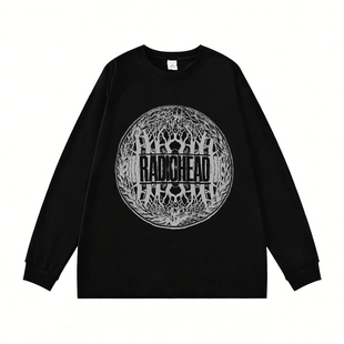 Radiohead乐队欧美摇滚数码直喷印花纯棉长袖T恤男女上衣内搭春秋