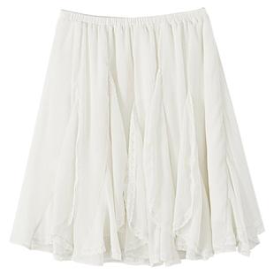 夕蒙2025新款秋季韩系高腰气质裙子高级独特设计感不规则蕾丝纱裙