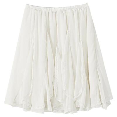 夕蒙2026新款春秋韩系高腰气质裙子高级独特设计感不规则蕾丝纱裙