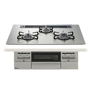 新款日本代购百乐满燃气灶BRILLIO嵌入式三眼灶燃气具带烤盘