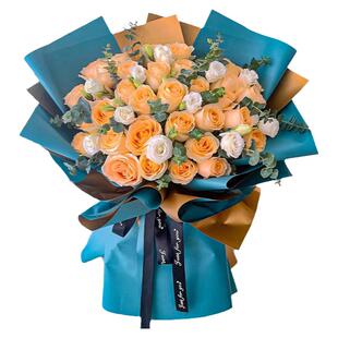 情人节鲜花速递同城香槟玫瑰花束成都重庆上海广州女友生日配送店