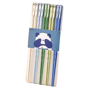 熊猫合金筷子家用高档抗菌防霉2025新款家庭可爱个人专用分人筷