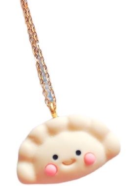 可爱水饺馒头耳钉挂件项链戒指