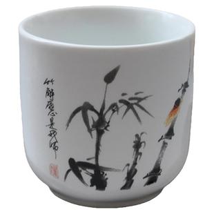 大号100ml青花复古风中式陶瓷白酒酒杯啤酒1两小酒盅创意家用水杯