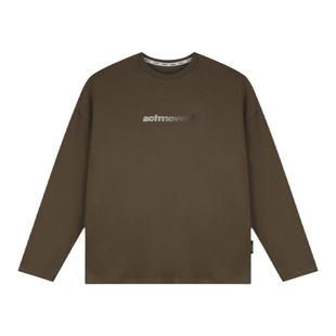 吕小虎高级感痞帅长袖t恤男士春季宽松上衣男生藏青色内搭打底衫