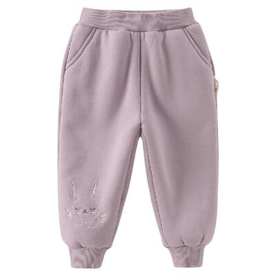 戴维贝拉男童女童加绒长裤儿童裤子加厚运动裤婴儿休闲裤冬季童装