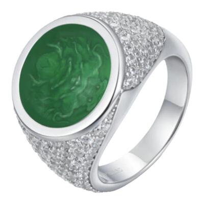 APORRO龙脊珐琅印章电镀戒指