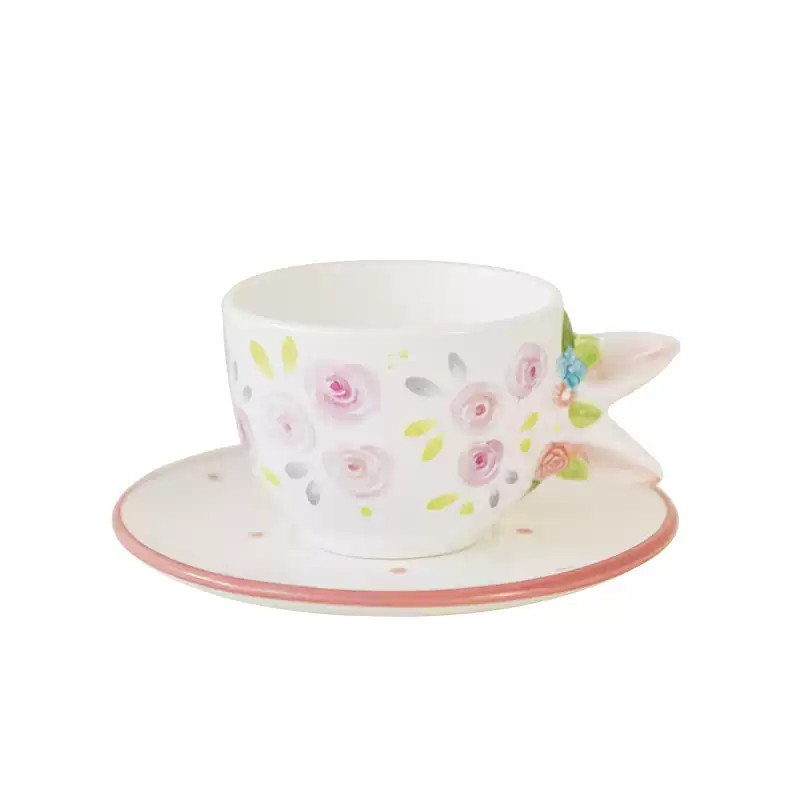 可爱花兔陶瓷家用泡茶咖啡茶具