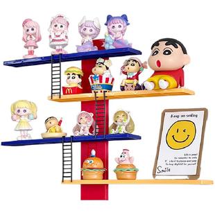 壁挂式labubu置物架免打孔手办公仔收纳架房间拉布布摆件展示架