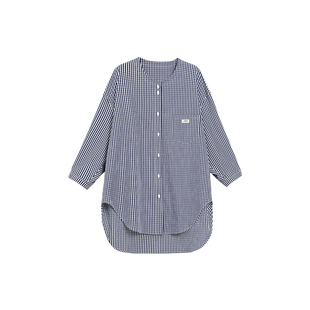 TurnSignal蓝色条纹衬衫女春秋薄款2025新款休闲宽松防晒衬衣上衣