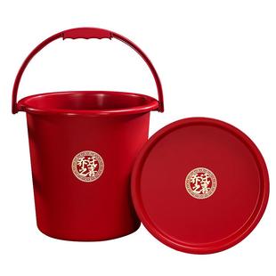 乔迁之喜米桶搬家红桶入宅礼物全套家用红色水桶新居布置装饰用品