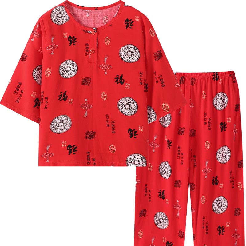 夏季棉绸唐装男孩宝宝套头家居服