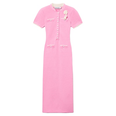 self-portrait羊毛混纺连衣裙