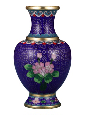 景泰蓝掐丝珐琅铜制牡丹花瓶