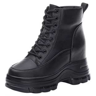 舒适软底9cm内增高马丁靴女2026新款冬季小个子厚底短靴休闲女鞋