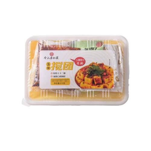 陕西令氏家外家玉米搅团宝鸡特色小吃方便速食西安美食510g盒装