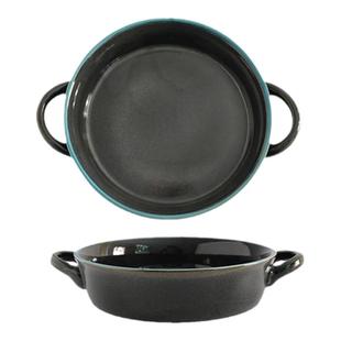 二郎家〖双耳窑变深盘〗复古高颜值菜盘日式水果盘菜碗装菜盘子