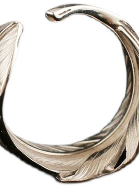 一休高桥吾郎风格纯银羽毛戒指