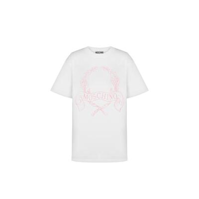 【季末特惠】Moschino/莫斯奇诺女士Laurel Crown棉质圆领短袖T恤
