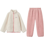 红豆儿童珊瑚绒睡衣秋冬男童家居服加厚女童可外穿运动保暖套装