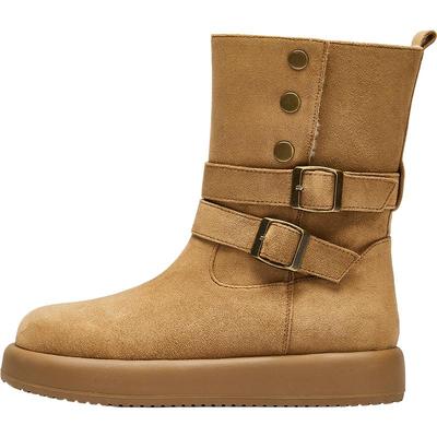 达芙妮厚底雪地靴两穿加绒短靴女