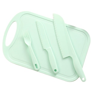 儿童切菜刀不易伤手教学安全塑料水果刀案板套装幼儿园早教蛋糕刀