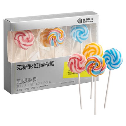 光合星球彩虹棒棒糖无糖果汁棒儿童零食无添加砂糖送婴儿宝宝食谱