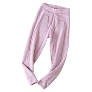 陆陆福双层保暖裤男童棉裤蚕丝德绒石墨烯女童加厚秋裤高腰护膝裤