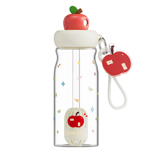 bocyo水杯玻璃杯女高颜值耐高温泡茶杯新款茶水分离夏日吸管杯子